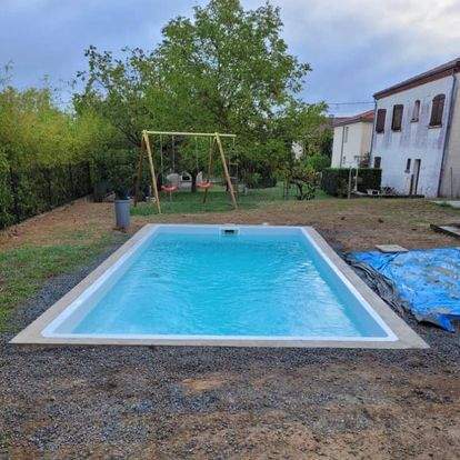 Construction de piscine coque polyester, Gaillac
